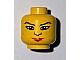 invID: 394462693 P-No: 3626bpx60  Name: Minifigure, Head Female Black Hair, Large Eyes, Nose, Red Lips Pattern - Blocked Open Stud
