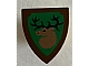 invID: 394792027 P-No: 3846p48  Name: Minifigure, Shield Triangular  with Forestmen Elk / Deer Head on Green Background Pattern