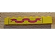 invID: 396220649 P-No: 3008pb006  Name: Brick 1 x 8 with Dark Pink Ribbon on Yellow Background Pattern (Sticker) - Sets 375-2 / 6075-2