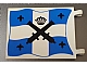 invID: 396204807 P-No: 2525px2  Name: Flag 6 x 4 with Black Crossed Cannons and Crown with Black Dots over Blue and White Cross Pattern on Both Sides