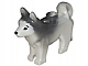 invID: 396768550 P-No: 16606pb001  Name: Dog, Husky with Marbled Dark Bluish Gray Ears and Back and Printed Black Eyes and Nose, White Face and Ears Pattern