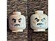 invID: 397601253 P-No: 3626cpb0938  Name: Minifigure, Head Dual Sided LotR Saruman Thick Black Eyebrows, Gray and White Beard, Frown / Angry Pattern - Hollow Stud