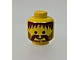 invID: 399401999 P-No: 3626apb05  Name: Minifigure, Head Standard Grin with Dark Red Messy Hair, Moustache, and Vertical Lines Beard Pattern - Solid Stud