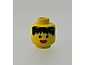 invID: 399402857 P-No: 3626bp40  Name: Minifigure, Head Female Black Hair Messy, Thick Red Lips Pattern - Blocked Open Stud