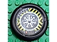 invID: 400287851 P-No: 32171pb031  Name: Throwing Disk with Throwbot Jet / Slizer Judge 2 Pips, LEGO Technic Logo, and Radiating Arrows and Danger Stripes Emblem Pattern