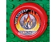 invID: 400288411 P-No: 32171pb007  Name: Throwing Disk with Throwbot Torch / Slizer Fire 2 Pips, LEGO Technic Logo, and Flames Emblem Pattern