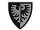 invID: 327235304 P-No: 3846pb055  Name: Minifigure, Shield Triangular  with Black and Silver Falcon with Black Border Pattern