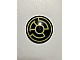invID: 400633390 P-No: 3960pb030  Name: Dish 4 x 4 Inverted (Radar) with Solid Stud with Yellow Lantern Sinestro Logo Pattern