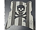 invID: 401234829 P-No: sailbb11  Name: Cloth Sail Square with Dark Gray Stripes, Skull and Crossbones Pattern, Damage Cutouts