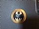 invID: 401556700 P-No: 3960pb017  Name: Dish 4 x 4 Inverted (Radar) with Solid Stud with Black Bat on Gold Background Batman Logo (Bat Signal) Pattern