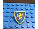 invID: 401650046 P-No: 3846pb001  Name: Minifigure, Shield Triangular  with Lion Standing Yellow, and 2 Red Hearts Pattern (Sticker) - Set 1592
