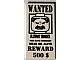 invID: 402655284 P-No: 3069px37  Name: Tile 1 x 2 with 'WANTED' 500 Reward Poster Pattern