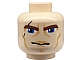 invID: 402164792 P-No: 3626bpb0075  Name: Minifigure, Head Male Brown Thick Eyebrows, Blue Eyes, Scar and Lines Pattern (SW Clone Wars Anakin) - Blocked Open Stud
