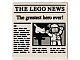 invID: 403242011 P-No: 3068pb1105  Name: Tile 2 x 2 with Newspaper 'THE LEGO NEWS' and 'The greatest hero ever!' Pattern