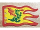 invID: 403785065 P-No: x376px1  Name: Cloth Flag 8 x 5 Wave with Red Border and Green Dragon Pattern - Single-Sided Print