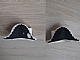invID: 403850111 P-No: 2528pb02  Name: Minifigure, Headgear Hat, Pirate Bicorne with Cockade on Black Scalloped Background Pattern