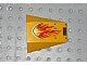 invID: 403939741 P-No: 47753pb056L  Name: Wedge 4 x 4 Triple Curved No Studs with Red and Yellow Flame, Vents and Rivets Pattern Model Left Side (Sticker) - Set 70144