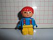 invID: 334851547 M-No: 4943pb003a  Name: Duplo Figure, Child Type 1 Boy, Yellow Legs, Blue Top with Red Suspenders, Red Hair, Freckles