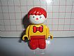 invID: 334851748 M-No: 4943pb013  Name: Duplo Figure, Child Type 1 Boy, Red Legs, Yellow Top With Red Bow Tie, Red Hair (Clown)
