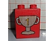 invID: 202616292 P-No: 4066pb107  Name: Duplo, Brick 1 x 2 x 2 with Trophy Cup Number 1, Dark Gold Pattern