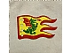 invID: 405622287 P-No: x376px1  Name: Cloth Flag 8 x 5 Wave with Red Border and Green Dragon Pattern - Single-Sided Print