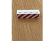 invID: 405802900 P-No: 3010pb167  Name: Brick 1 x 4 with Red Danger Stripes Pattern on One Side (Sticker) - Set 6606