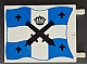 invID: 405996243 P-No: 2525px2  Name: Flag 6 x 4 with Black Crossed Cannons and Crown with Black Dots over Blue and White Cross Pattern on Both Sides