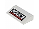 invID: 407524710 P-No: 3939pb01  Name: Slope 33 3 x 6 with Inner Walls with White 'POLICE' Red Line on Black Background Pattern (Sticker) - Set 4012