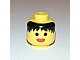 invID: 408380865 P-No: 3626apx2  Name: Minifigure, Head Female Black Hair Messy, Thick Red Lips Pattern - Solid Stud
