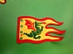 invID: 409297458 P-No: x376px1  Name: Cloth Flag 8 x 5 Wave with Red Border and Green Dragon Pattern - Single-Sided Print