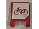 invID: 410098666 P-No: 2335pb032  Name: Flag 2 x 2 Square with Red Bicycle Pattern on both sides (Stickers) - Set 7641