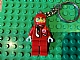 invID: 411398089 G-No: 851658  Name: Racer Driver, Red with White Balaclava Key Chain with Lego Logo Tile, Modified 3 x 2 Curved with Hole