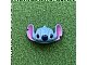 invID: 411540140 P-No: 24783pb01  Name: Minifigure, Head, Modified Alien with Big Dark Pink Ears, Black and Bright Light Blue Wide Eyes and Dark Blue Nose Pattern (Stitch)