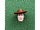 invID: 411683751 P-No: 87767pb01  Name: Minifigure, Head, Modified Male with Dark Orange Hat Pattern (Woody)