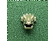 invID: 413223895 P-No: 105225pb01  Name: Minifigure, Headgear Head Cover, Costume Dinosaur Triceratops with Molded Tan Horns, Printed Black and Yellowish Green Eyes with Dark Brown Spots Pattern