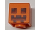 invID: 413516869 P-No: 19729pb001  Name: Minifigure, Head, Modified Cube with Pixelated Dark Brown and Reddish Brown Eyes and Mouth Pattern (Minecraft Pumpkin Jack O' Lantern / Snow Golem)