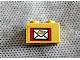 invID: 413871992 P-No: 3004pb023  Name: Brick 1 x 2 with Mail Envelope Pattern (Sticker) - Set 6362