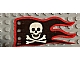 invID: 414118458 P-No: x376px4  Name: Cloth Flag 8 x 5 Wave with Red Border and Skull and Crossbones Pattern