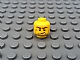 invID: 421776637 P-No: 3626cpb0495  Name: Minifigure, Head Dark Brown Eyebrows, Black Beard Stubble, Dark Orange Scuff Mark, Lopsided Smile Pattern - Hollow Stud