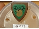 invID: 425424847 P-No: 3846p48  Name: Minifigure, Shield Triangular  with Forestmen Elk / Deer Head on Green Background Pattern