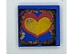 invID: 427955751 P-No: 3068pb1225  Name: Tile 2 x 2 with Pink and Yellow Heart on Blue Background Pattern (Sticker) - Set 275-1