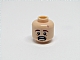 invID: 432995426 P-No: 3626cpb0818  Name: Minifigure, Head Dual Sided Dark Brown Eyebrows, Medium Nougat Dimples, Wrinkles, and Chin Dimple, Neutral / Open Mouth Scared with Teeth Parted Pattern - Hollow Stud